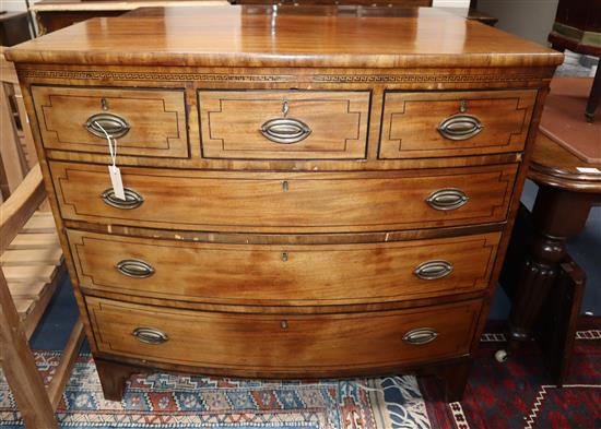 A George IV mahogany bow front chest of drawers W.107cm